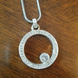 Brighton Open Circle Rhinestone Pendant Necklace